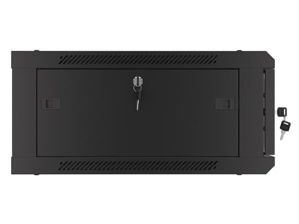 Lanberg wall-mounted installation rack cabinet 19'' 4U 600x600mm black (glass door)