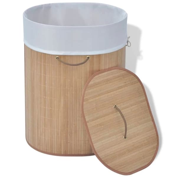 vidaXL Skittentøyskurv oval bambus naturell