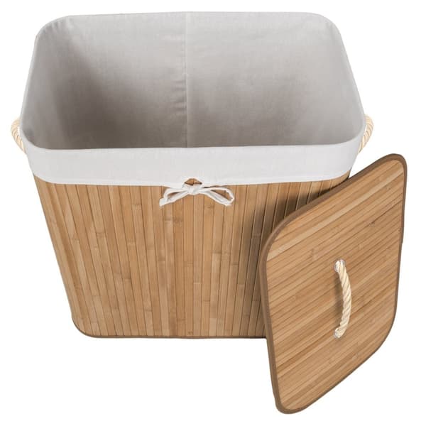 Tvättkorg med tvättsäck - 100 L, beige