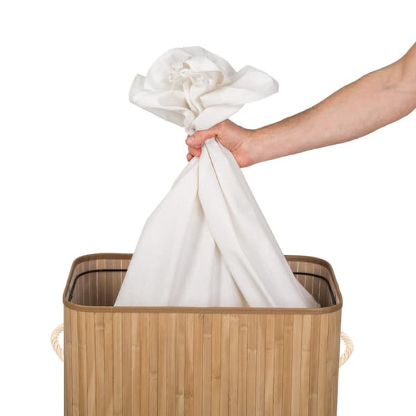 Tvättkorg med tvättsäck - 100 L, beige