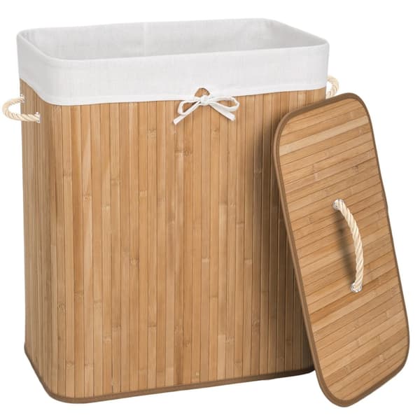 Tvättkorg med tvättsäck - 100 L, beige
