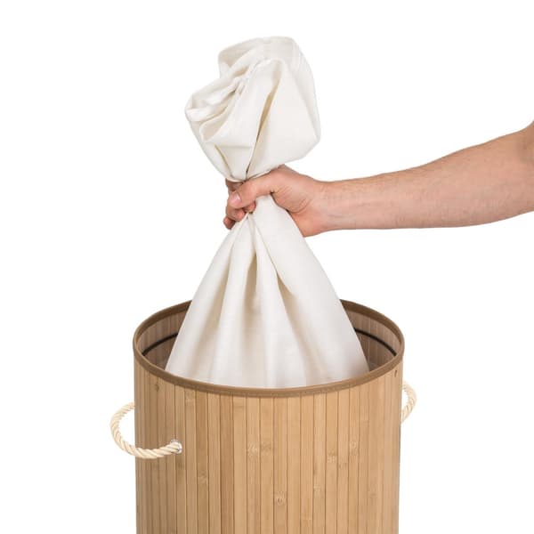 Tvättkorg med tvättsäck 57 l - beige