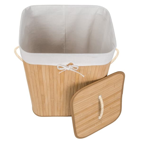 Vasketøjskurv med låg - 72 L,beige