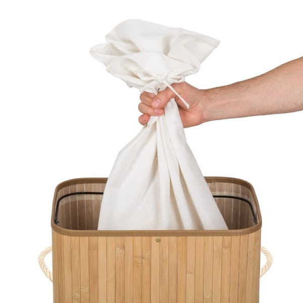 Vasketøjskurv med låg - 72 L,beige