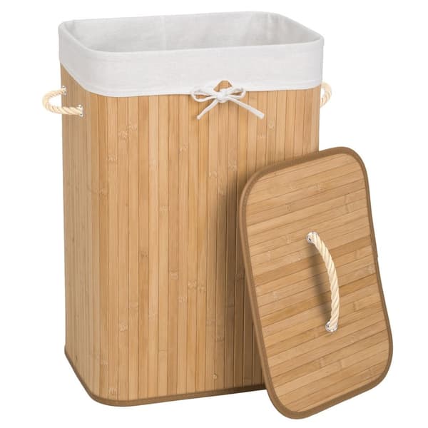 Vasketøjskurv med låg - 72 L,beige