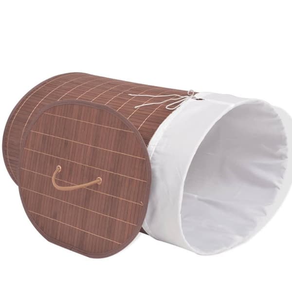 vidaXL vasketøjskurv bambus oval brun