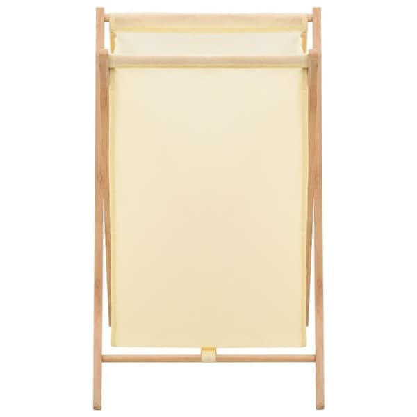 vidaXL vasketøjskurv cedertræ og stof beige 42 x 41 x 64 cm