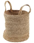 Pikkukuva 5 / 7: Kori hiekanruskea juutti 2 kpl setti kahvoilla pyöreä luonnollinen boho rustiikkinen