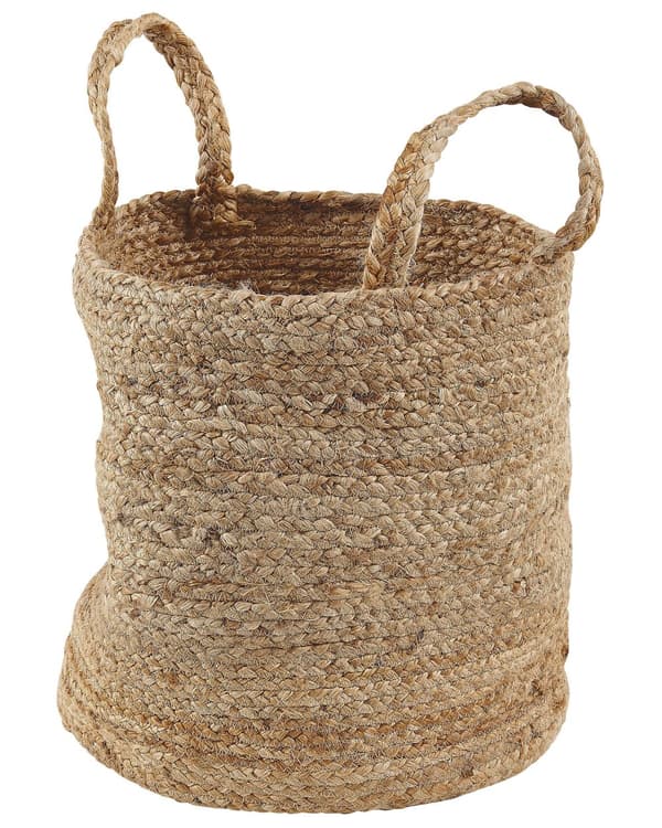 Kori hiekanruskea juutti 2 kpl setti kahvoilla pyöreä luonnollinen boho rustiikkinen