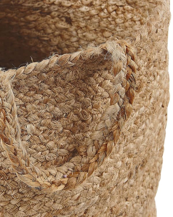 Kori hiekanruskea juutti 2 kpl setti kahvoilla pyöreä luonnollinen boho rustiikkinen