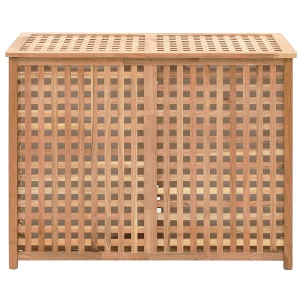 vidaXL vasketøjskurv 87,5x46x67 cm massivt valnøddetræ