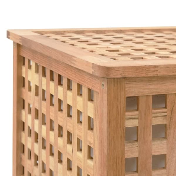 vidaXL vasketøjskurv 87,5x46x67 cm massivt valnøddetræ