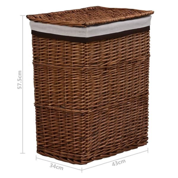 vidaXL Tvättkorg brun pil