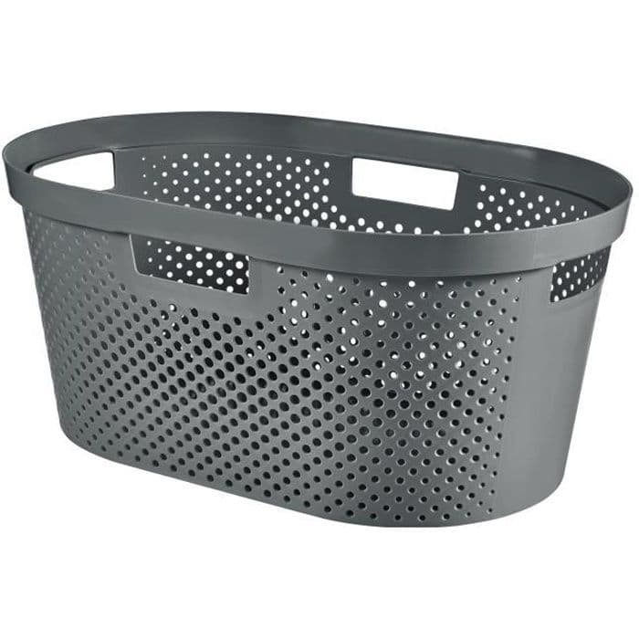 CURVER Vasketøjskurv 40L Infinity Dots - Genbrugsplastik - Grå