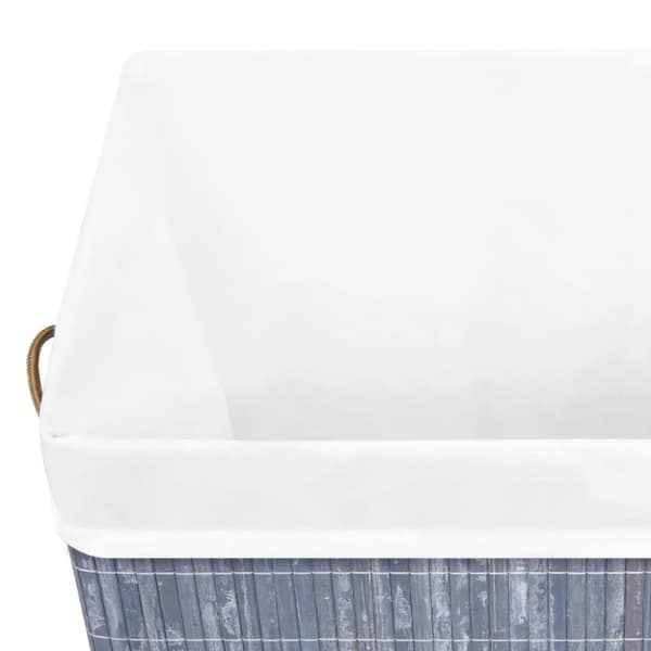 vidaXL Tvättkorg bambu med 1 sektion grå 83 L