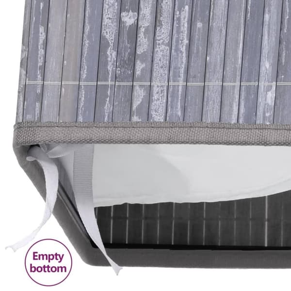vidaXL Tvättkorg bambu med 1 sektion grå 83 L