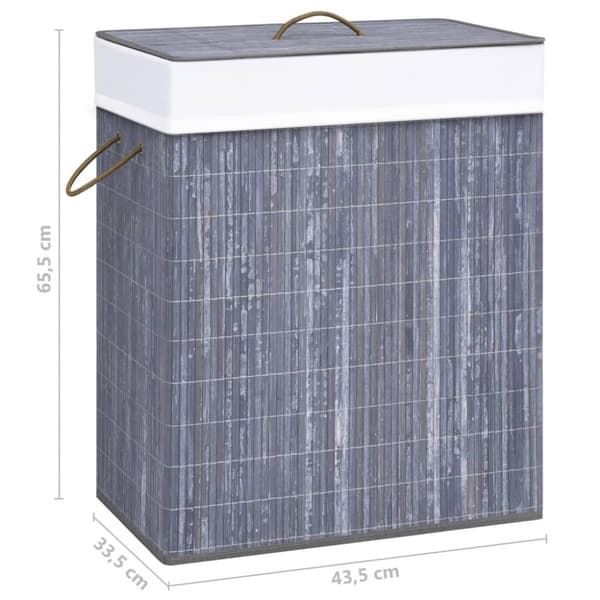 vidaXL Tvättkorg bambu med 1 sektion grå 83 L