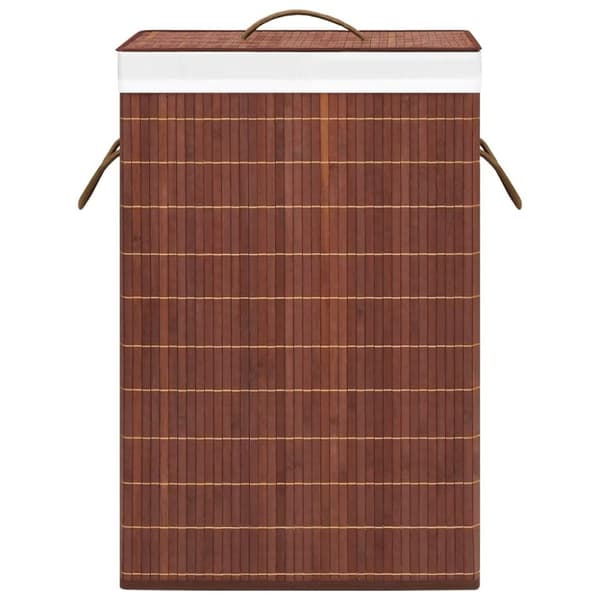 vidaXL Tvättkorg bambu med 2 sektioner brun 72 L