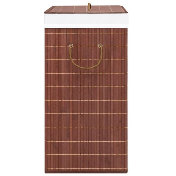 vidaXL Tvättkorg bambu med 2 sektioner brun 72 L