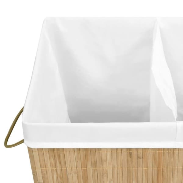 vidaXL vasketøjskurv med 2 rum 100 l bambus