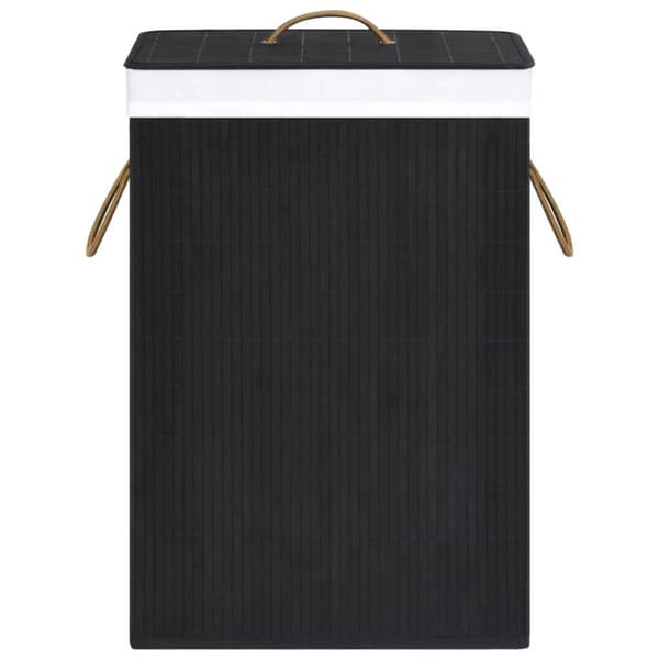 vidaXL vasketøjskurv 72 l bambus sort