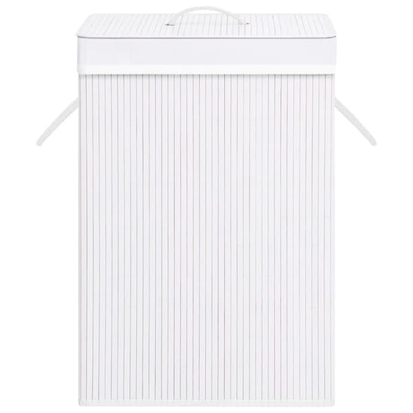 vidaXL Bambu pyykkikori 2 osiota valkoinen 72 l