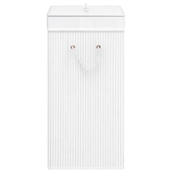 vidaXL Bambu pyykkikori 2 osiota valkoinen 72 l