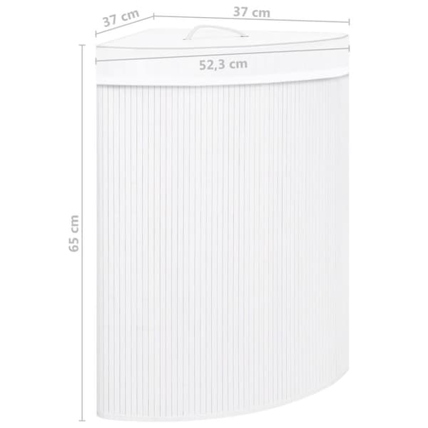 vidaXL Tvättkorg för hörn bambu vit 60 L