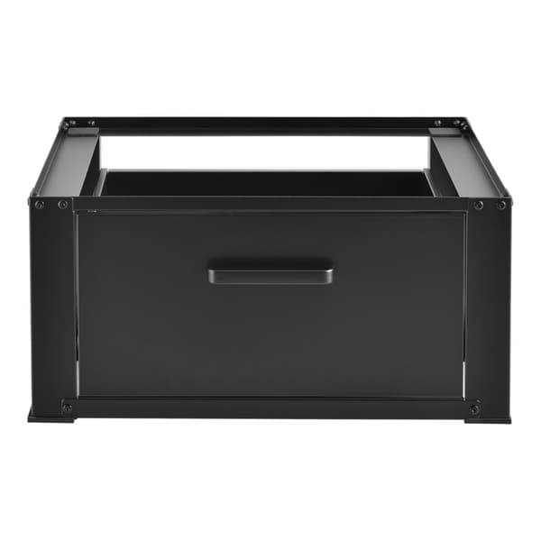 [en.casa]® Tvättmaskinstativ-Förhöjningssockel-med utdragbar låda-63x54x31cm-stål-svart-max150kg