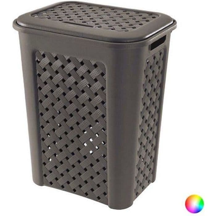 Plasttvättkorg med lock 30 L (38 x 28 x 46 cm) korg Färg - Beige