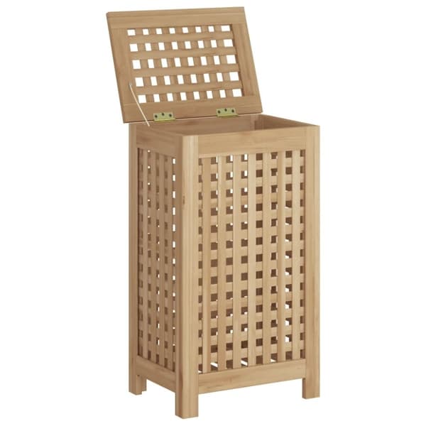 vidaXL vasketøjskurv 35x25x60 cm massivt teaktræ