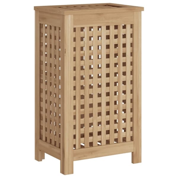 vidaXL vasketøjskurv 35x25x60 cm massivt teaktræ