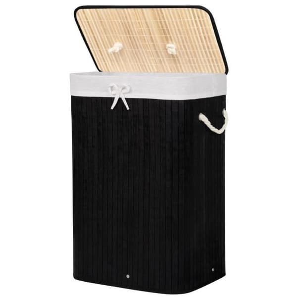 SPRINGOS® 72L bambu tvättkorg - svart