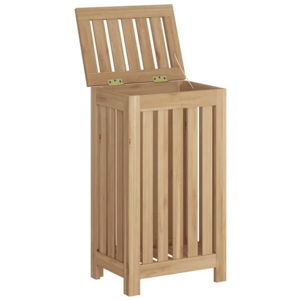 vidaXL Tvättkorg 35x25x60 cm massivt teakträ