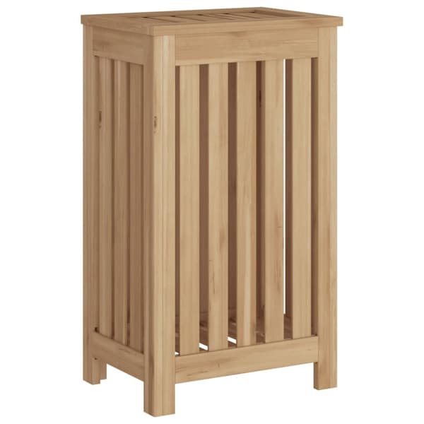 vidaXL Tvättkorg 35x25x60 cm massivt teakträ