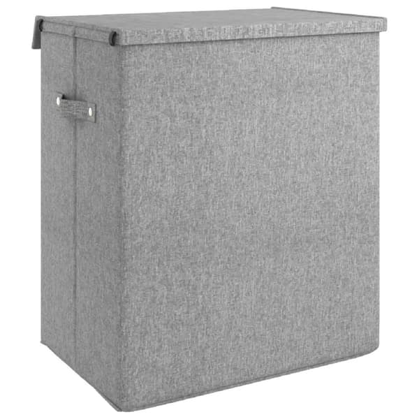 vidaXL Sammenleggbar vaskekurv grå 51x34,5x59 cm imitert linstoff