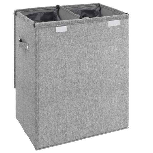 vidaXL Sammenleggbar vaskekurv grå 51x34,5x59 cm imitert linstoff