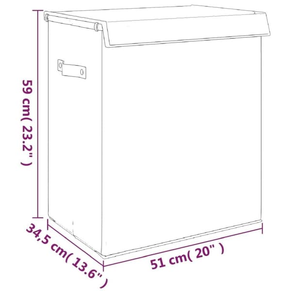 vidaXL Sammenleggbar vaskekurv grå 51x34,5x59 cm imitert linstoff
