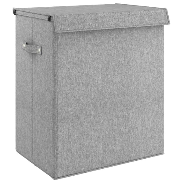vidaXL Sammenleggbar vaskekurv grå 51x34,5x59 cm imitert linstoff