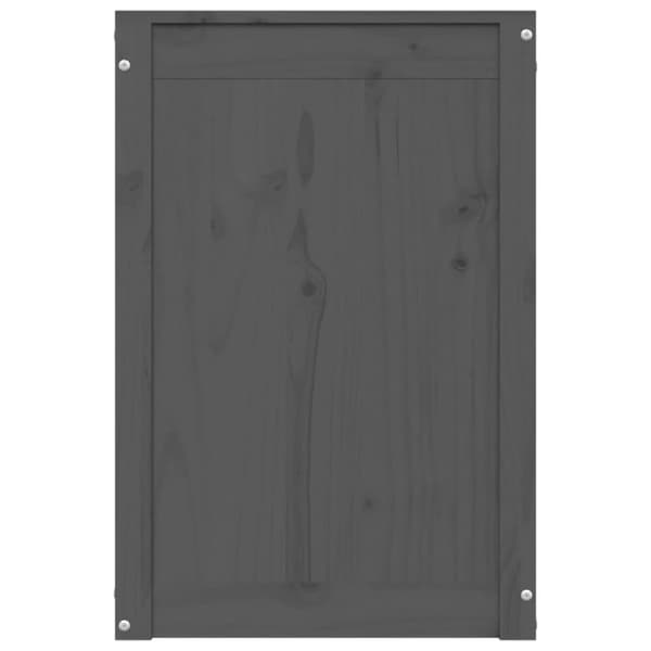 vidaXL Tvättkorg grå 44x44x66 cm massiv furu