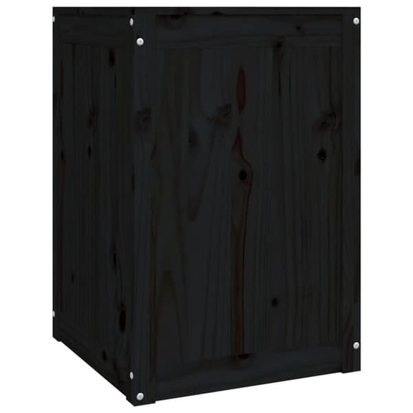 vidaXL Tvättkorg svart 44x44x66 cm massiv furu