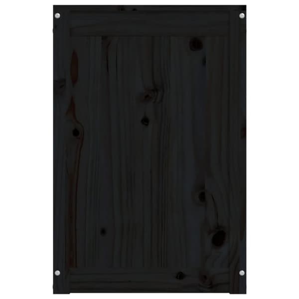 vidaXL Tvättkorg svart 44x44x66 cm massiv furu
