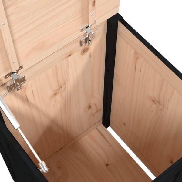 vidaXL Tvättkorg svart 44x44x66 cm massiv furu
