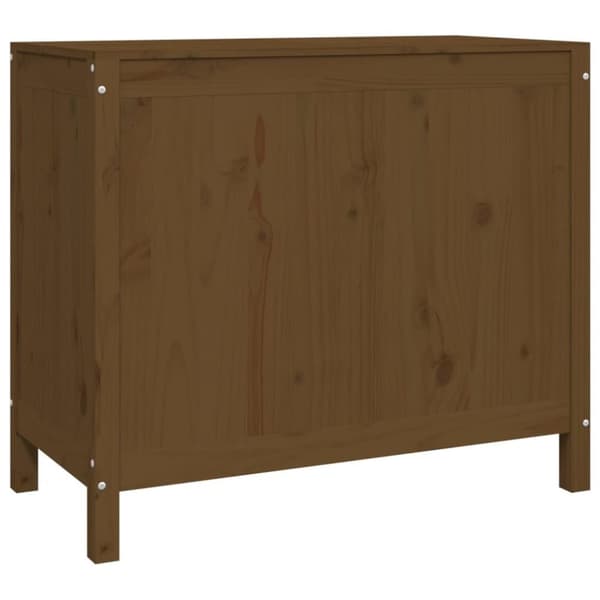 vidaXL vasketøjskurv 88,5x44x76 cm massivt fyrretræ gyldenbrun