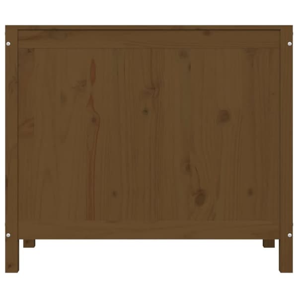 vidaXL vasketøjskurv 88,5x44x76 cm massivt fyrretræ gyldenbrun