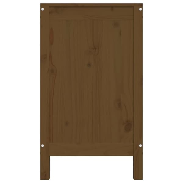 vidaXL vasketøjskurv 88,5x44x76 cm massivt fyrretræ gyldenbrun