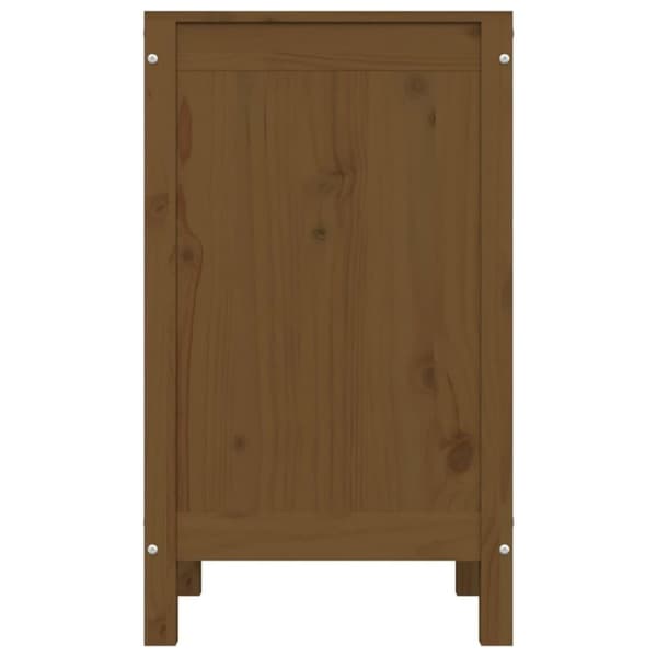 vidaXL vasketøjskurv 44x44x76 cm massivt fyrretræ gyldenbrun