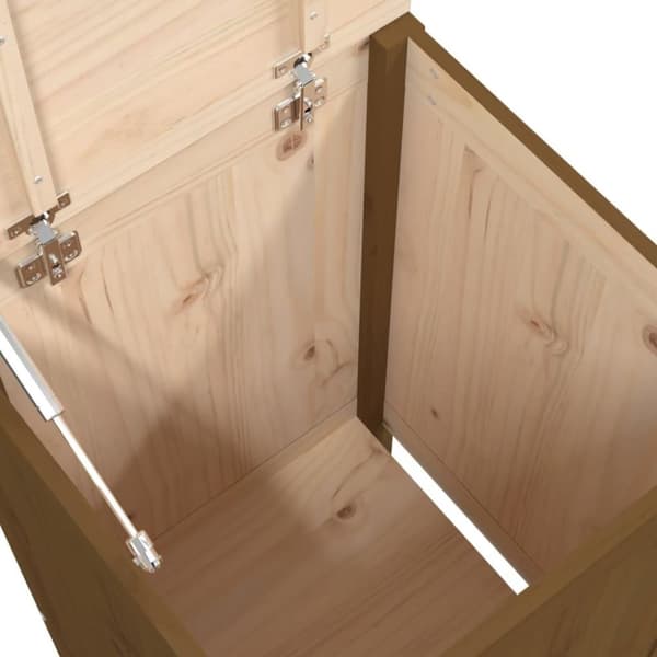 vidaXL vasketøjskurv 44x44x76 cm massivt fyrretræ gyldenbrun