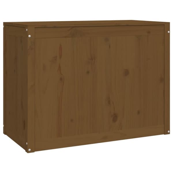 vidaXL vasketøjskurv 88,5x44x66 cm massivt fyrretræ gyldenbrun