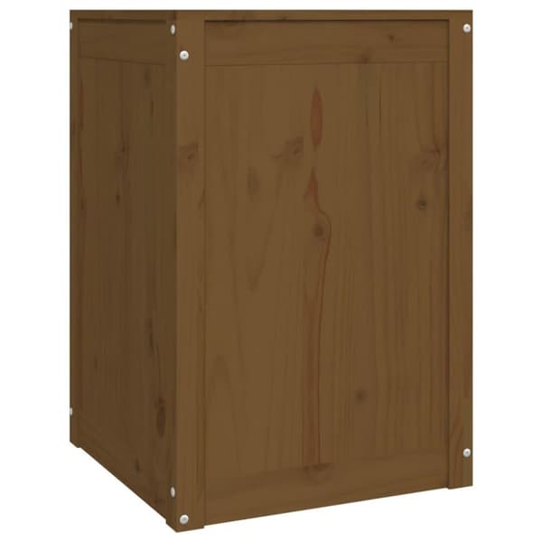 vidaXL vasketøjskurv 44x44x66 cm massivt fyrretræ gyldenbrun